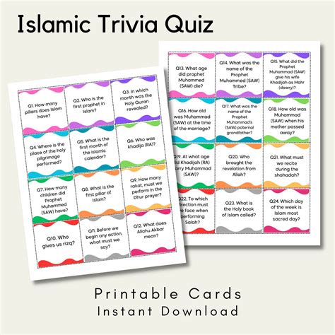 Trivia Questions Cards