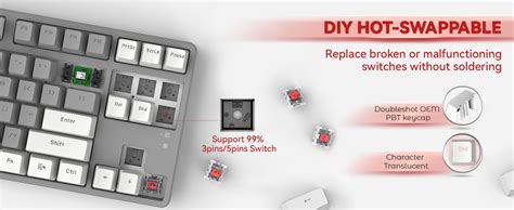 Amazon Magic Refiner Ak Gaming Keyboard Rainbow Led Backlit Hot Swappable Linear Red