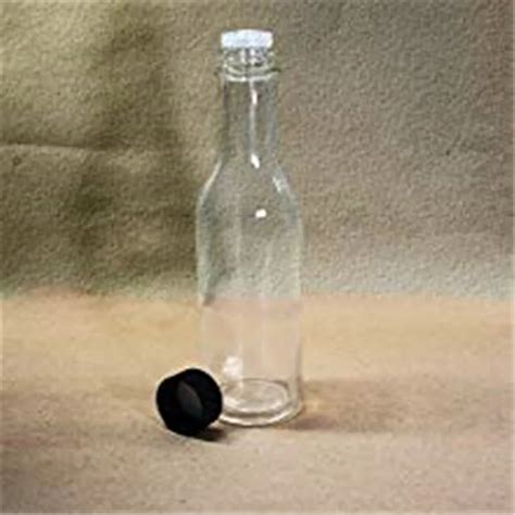 Ozml Clear Glass Hot Sauce Bottle With Black Cap And Shrink Band And Orifice Reducer Buy