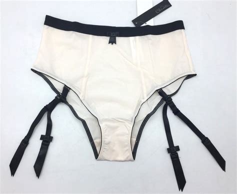 Claudette Sophia Retro Hi Cut Brief Garter Panty Lingerie Pin Up Cream