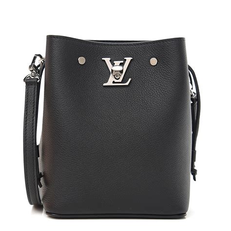 Louis Vuitton Calfskin Nano Lockme Bucket Black 554358