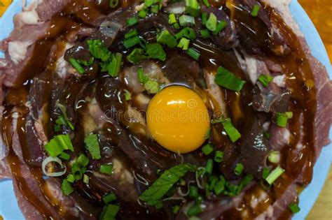 Thai Hot Pot Recipe Jim Jum Pork Meat And Egg On Dish Suki Shabu Thai Style Stock Image