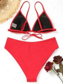 Plus Size High Waisted Bikini Set In RED ZAFUL 2026