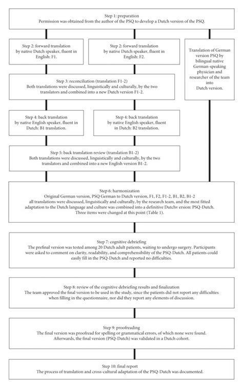 Flow Diagram Of The Translation And Cross Cultural Adaptation Process