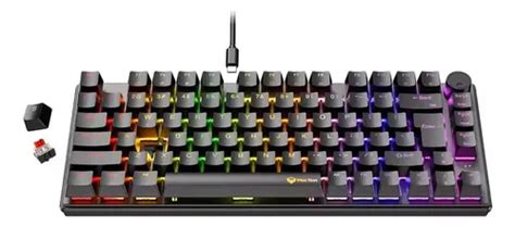 Teclado Mecánico 75 Meetion Mk006 Pro Hot swap Rgb Negro Español Latinoamérica Envío gratis