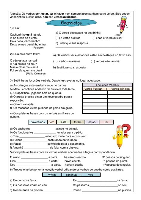 Atividades Texto Com Verbos 5 Ano - Verbos 5 Ano Atividades - NAZAEDU