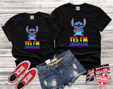 Disney Stitch Yes Im Different Rainbow Print Gay Pride Gift Etsy
