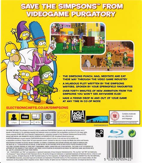 The Simpsons Game 2007 Playstation 2 Box Cover Art Mobygames