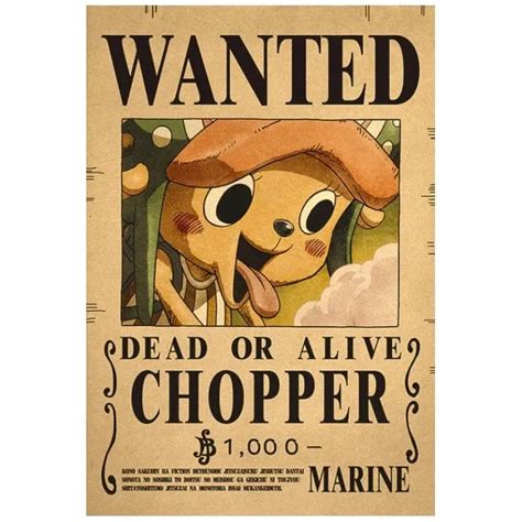 One Piece Wanted Poster Wanted Chopper Bounty Onepiecefans Store