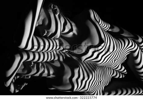 Nude Woman Her Reflection Black White Stock Photo Shutterstock