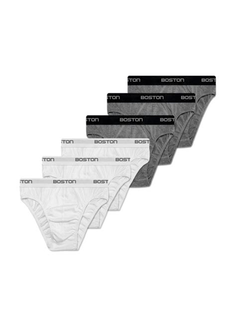 Ripley PACK X 6 BIKINI DEPORTIVO CON ELASTICO VISIBLE BOSTON 3 BLANCO Y 3 GRIS