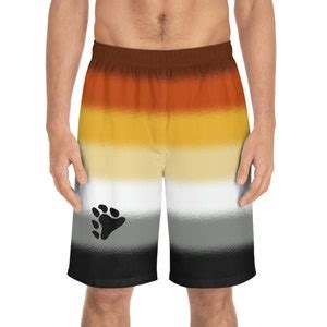 Bear Pride Swimwear Gay Mlm Pride Swim Shorts Bear Flag Summer Shorts Bear Brotherhood Outfit