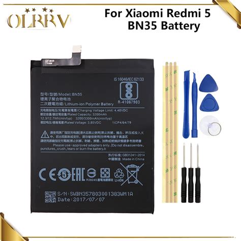 3300mAh BN35 Battery For Xiaomi Redmi 5 Batterie Bateria Batterij ...
