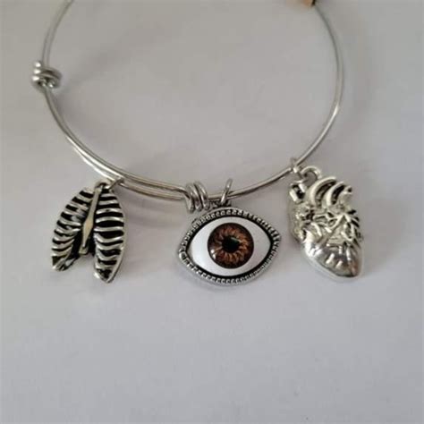 Charm Bangle Bracelet Anatomy Medical Etsy