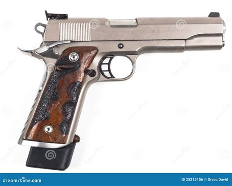 Pistol Side Stock Photo Image Of Bullet Metal Handgun 25215156