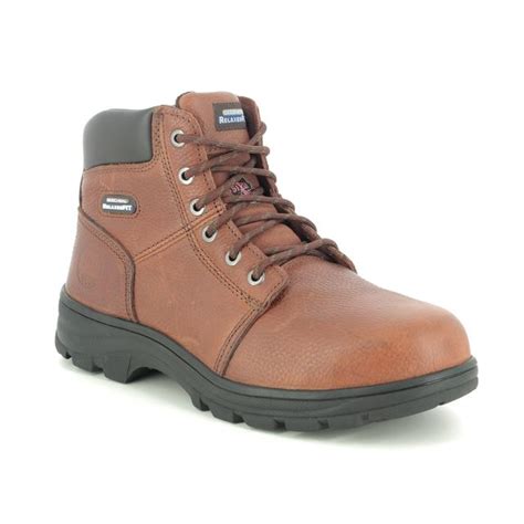 Skechers Safety Work Shire Boot Steel Toe Brn Brown Mens Boots 77009ec