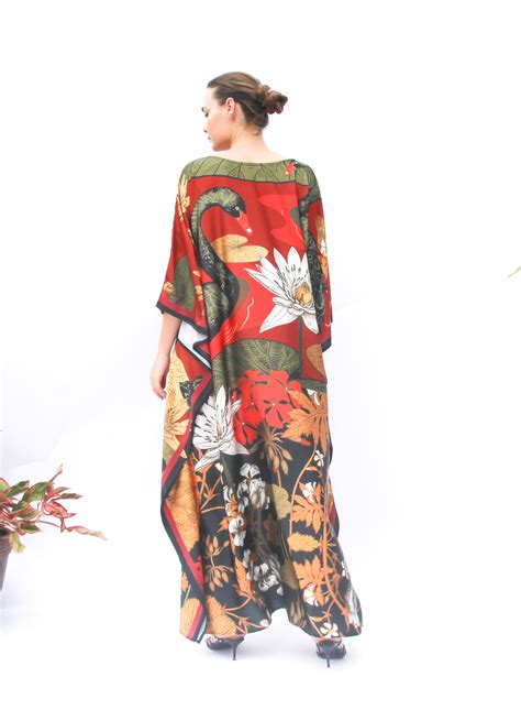 Swan Kaftan Lotus Resort Wear Kaftan Silk Blended, Summer Kaftan Full