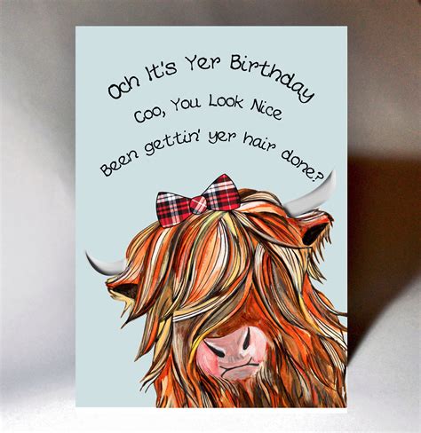 Scottish Birthday Card Coo Wwbi41 Etsy