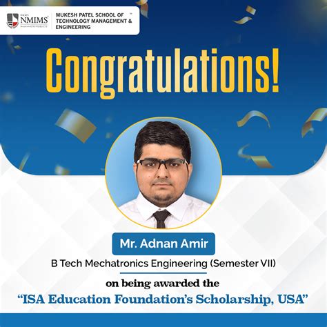 We congratulate Mr. Adnan Amir on receiving the "ISA Education