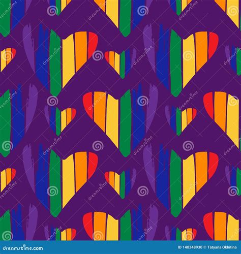 Gay Hearts Pattern Stock Vector Illustration Of Community