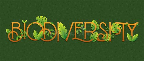 Biodiversity Green Plant Leaf Banner Sign Stock Vector Illustration