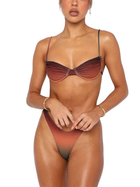 Womens Two Piece Swimsuit Thong Swimwear Print Bikinis Adults Sexy Bikini Women Label Oem Custom