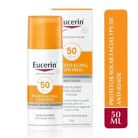 Eucerin Protetor Solar Rosto - Protetor Solar Facial Eucerin Sun FPS50 Anti-idade 50ml