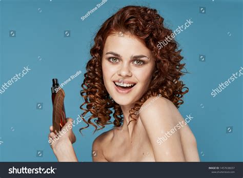 Beautiful Woman Curly Hair Naked Shoulders Stock Photo Shutterstock