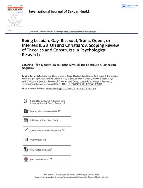 PDF Being Lesbian Gay Bisexual Trans Queer Or Intersex LGBTQI And Christian A Scoping