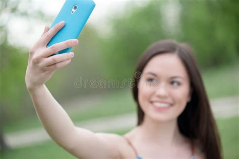 Selfie Beautiful Girl Taken Pictures Of Her Self Instagram Stock