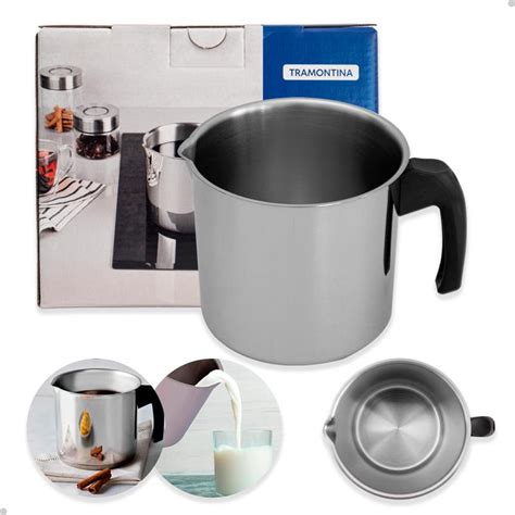 Leiteira Caneca Fervedor Tramontina Aço Inox Fundo Cooktop Fogão