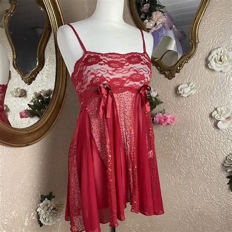 Vintage Rotes Sexy Lingerie Mini Dress In Der Depop