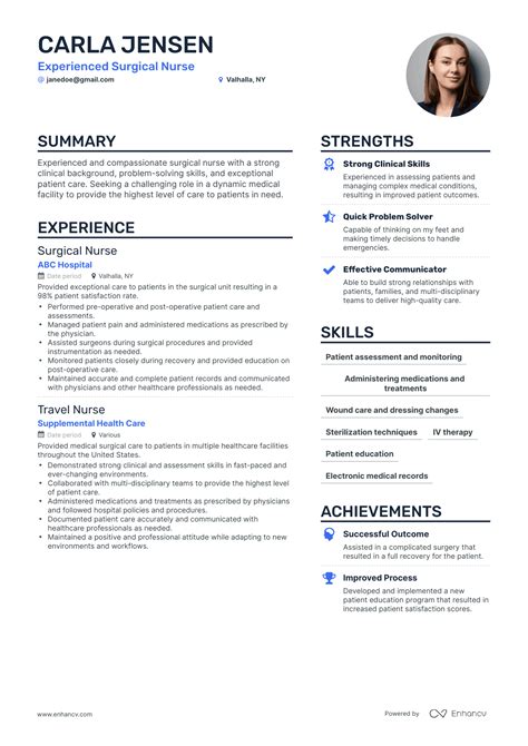 5 Surgical Nurse Resume Examples And Guide For 2023