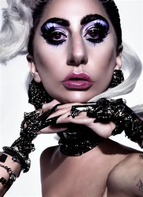 Lady Gaga Styled By Nick Knight Posing High Fashion Stable Diffusion