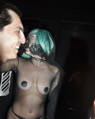 Lady Gaga Gets Her See Thru Top Falling Off And Showing Her Great Tits Paparazzi Porn Pictures
