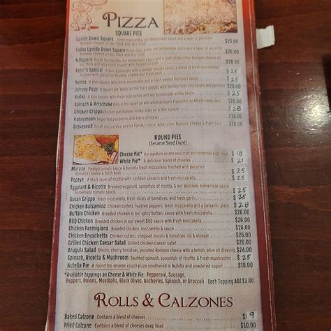 Menu At Brooklyn Square Pizza Pizzeria Jackson 265 S New Prospect Rd