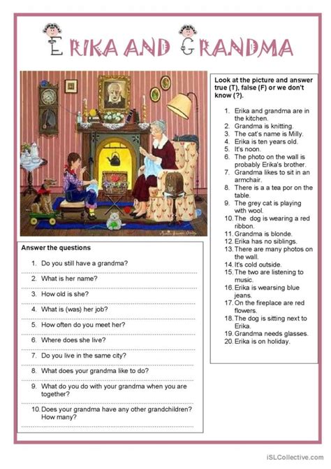 Picture Description Erika An English ESL Worksheets Pdf Doc