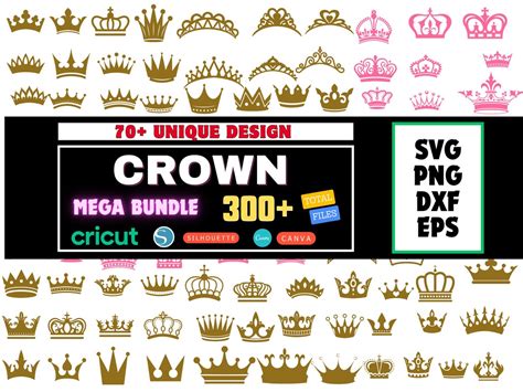 Crown Silhouettes Svg Bundle Crown Svg Crown Silhouette Svg Queen Crown