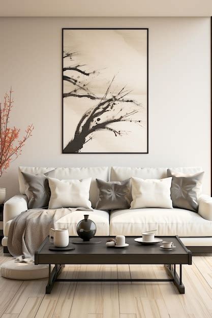 premium photo interior design   living room  soft tones clean