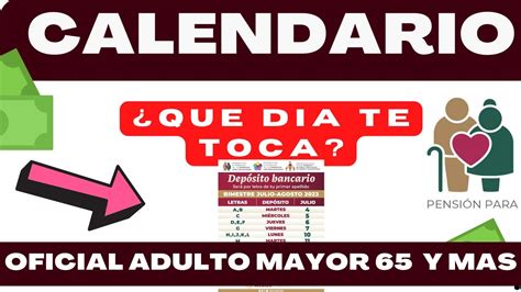 Oficial Calendario Checa Que D A Te Toca Pago Pensi N Bienestar