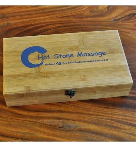 Set Van 45 Stenen In Bamboe Doos Hot Stone Massage Thaise