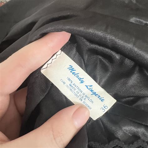 Vintage Melody Lingerie Black Lace Slip Midi Slip Depop