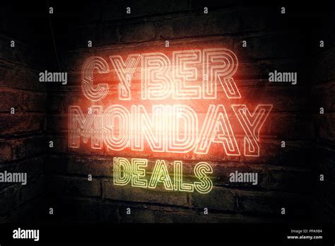 Cyber Monday Deals Neon Sign 3d Rendering Illustration Stock Photo Alamy