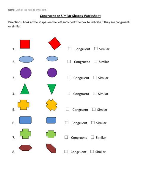 Free congruent shapes worksheet, Download Free congruent shapes ...