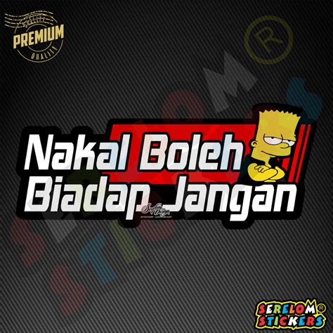 Sticker Kereta Helmet Motor Simpson Ayat Viral Nakal Boleh Biadap