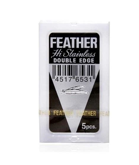 Feather Hi Stainless Coated Platinum Double Edge Razor Blades 5 Blade