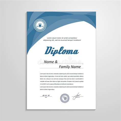 Certificate Diploma Design Template Stock Vector Illustration Of