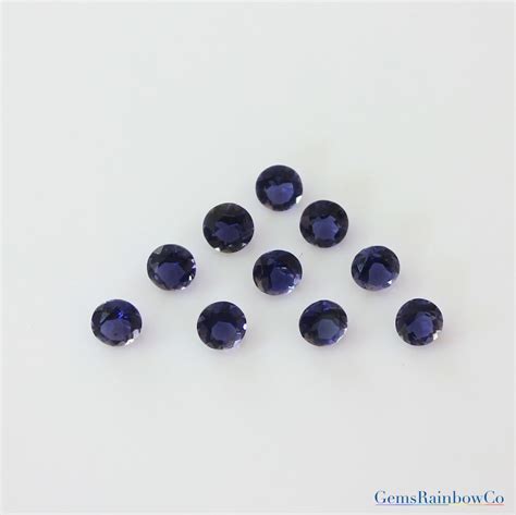 Iolite Mm Round Faceted Loose Gemstones Gemsrainbowco