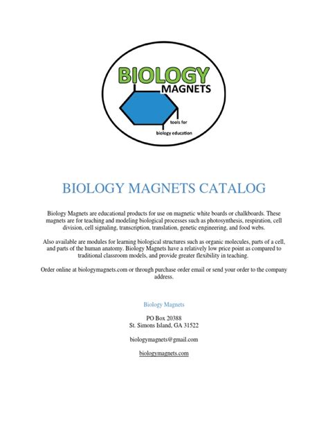 Biology Magnets Catalog Ver 2b | PDF | Cell (Biology) | Dna