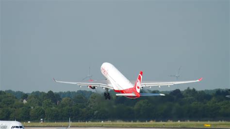 DUSSELDORF, GERMANY JULY 22, 2017 - Airbus A330 Air Berlin takes off at
